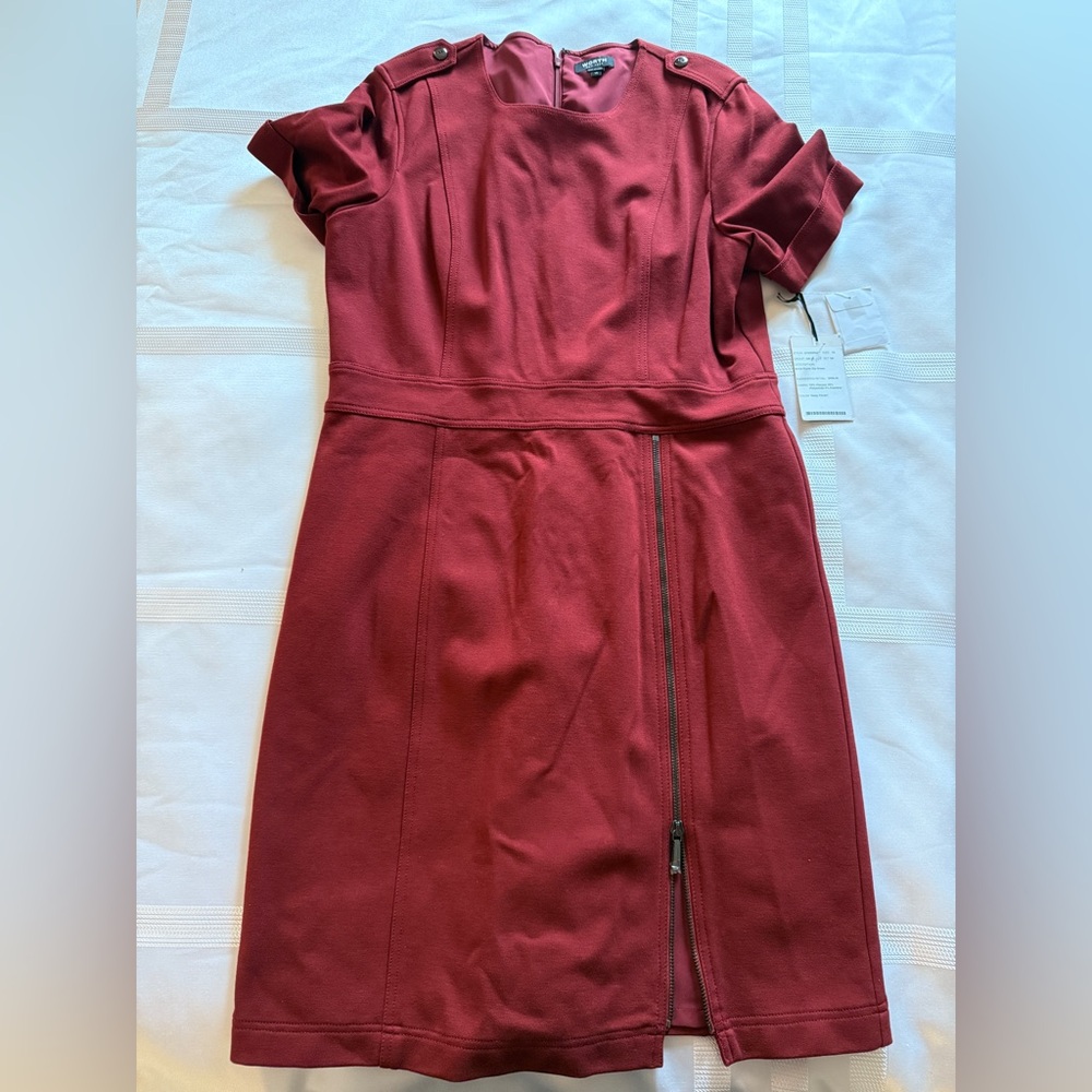 NWT Worth New York, Brick Ponte Zip Dress